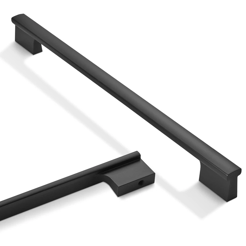 Amasideca 6 Pack Matte Black Cabinet Pulls 12.6 Inch(320mm) Hole Centers Kitchen Cabinet Handles Black Drawer Pulls Cabinet Hardware