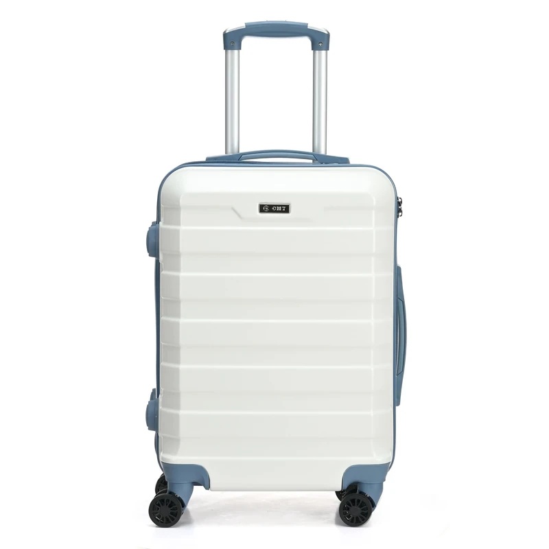 RMW Suitcase Large Medium Cabin Size | Hard Shell | Lightweight | 4 Dual Spinner Wheels | Trolley Luggage Suitcase | Hold Check in Luggage | TSA Combination Lock (White, Cabin 20" X 2)
