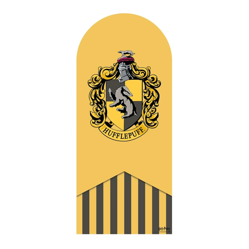 Star Cutouts SC4516 Hufflepuff Backdrop & Sailboard Cardboard Cutout – Magical Wizarding Display for Parties, Events & Photo Setups
