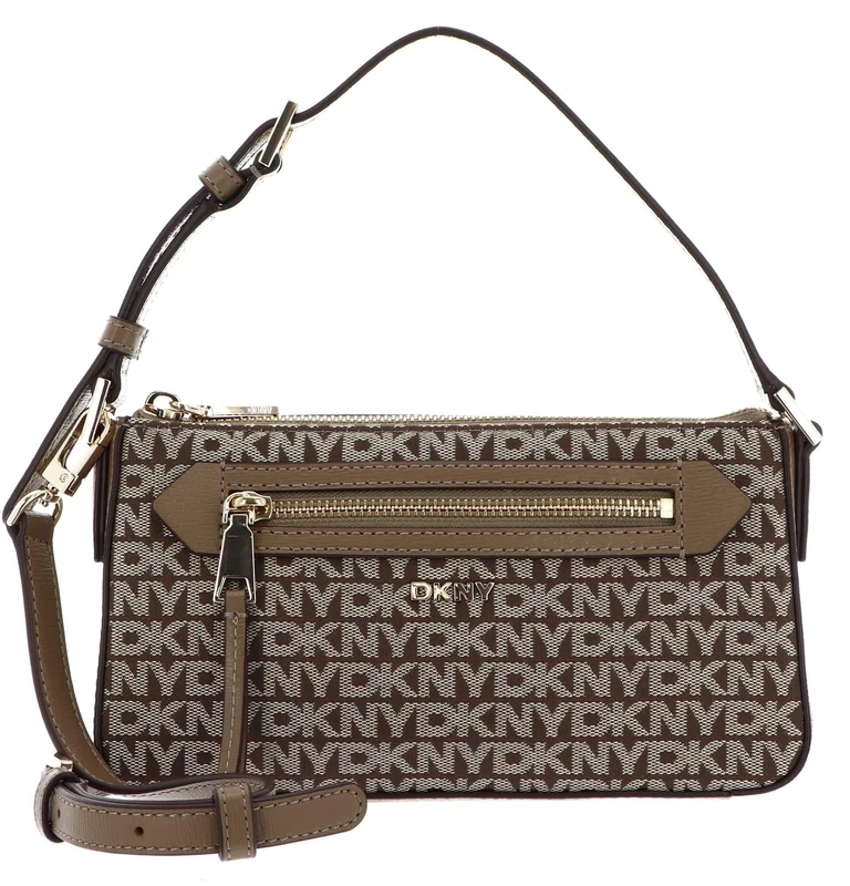 DKNY Women's Bryant Ave Top Zip Demi Crossbody Bag, Chino/Shitake, Chino/Shitake, Small