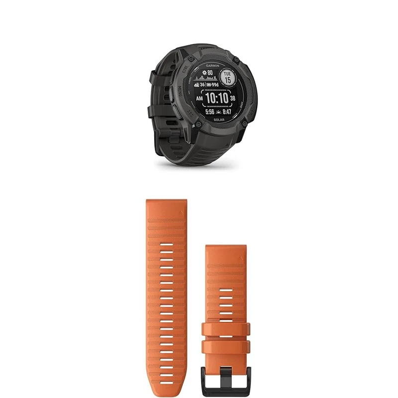 Garmin Instinct 2 Solar – GPS Smartwatch with Infinite Battery Life in Smartwatch Mode & QuickFit Band