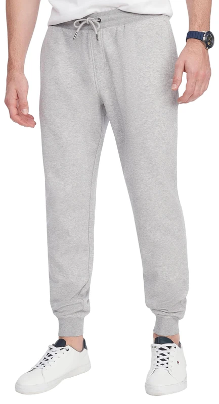 Tommy Hilfiger Men's Casual Fleece Lined Jogger Sweatpants, Also Available in Big & Tall, Light Grey Heather, X-Large