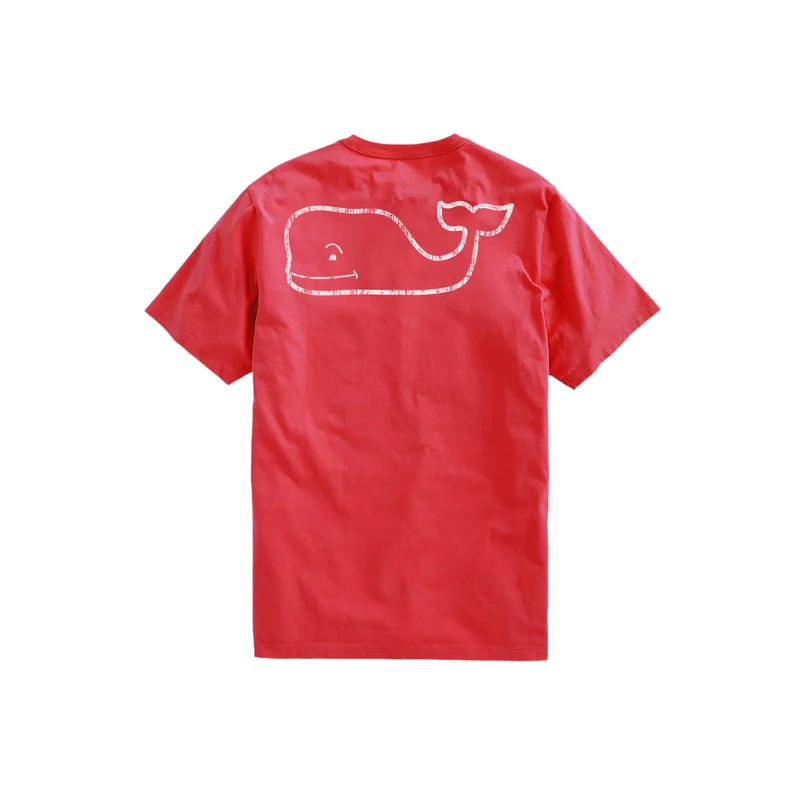 Vineyard Vines Men's Short-Sleeve Vintage Whale Pocket Tee, Sailors Red, XL