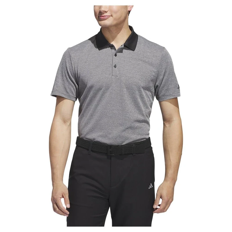 adidas Men's Mens CORE Performance Heather Polo Shirt, Black Melange, S