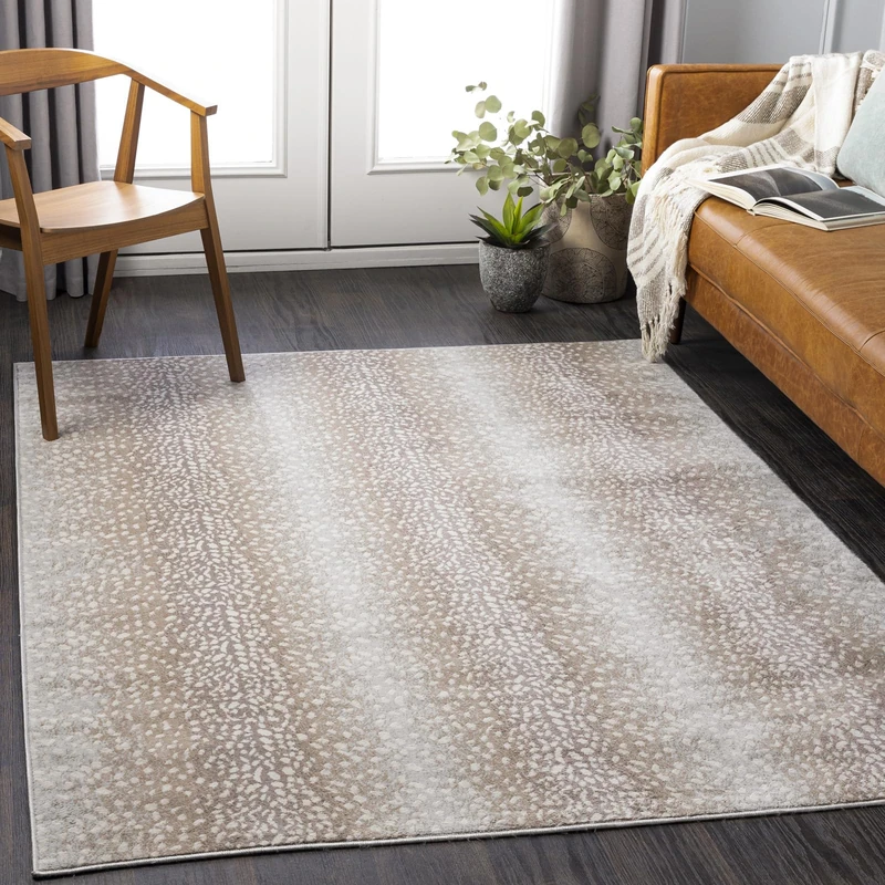 Livabliss Sao Paulo Abstract Rug - Area Rugs Living Room 120x170 cm, Dining Room, Lounge, Kitchen, Bedroom - Modern Marble Large Rug, Soft Luxurious Easy Care Medium Pile, Tan, Ivory and Grey - Image 1