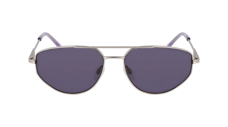 DKNY Women's DK117S Sunglasses, Satin Silver/Kiwi, One Size