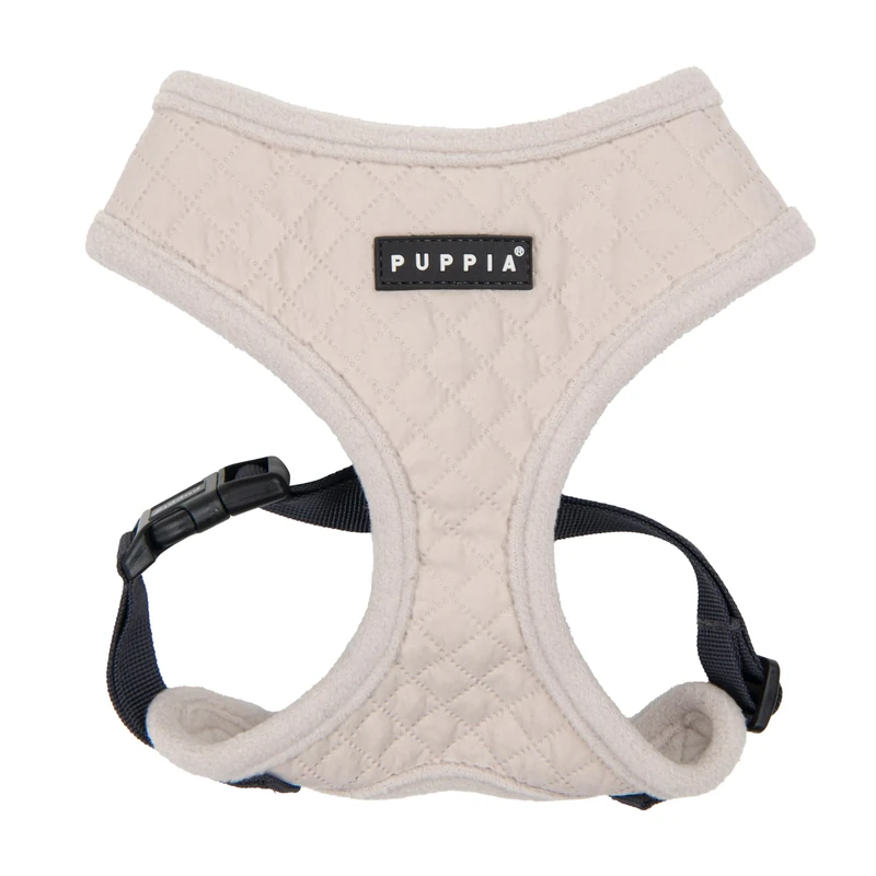 Puppia Irvin Dog Harness Over-The-Head Warm Winter Diamond Pattern Adjustable Chest for Small and Medium Dog, Cream, Medium