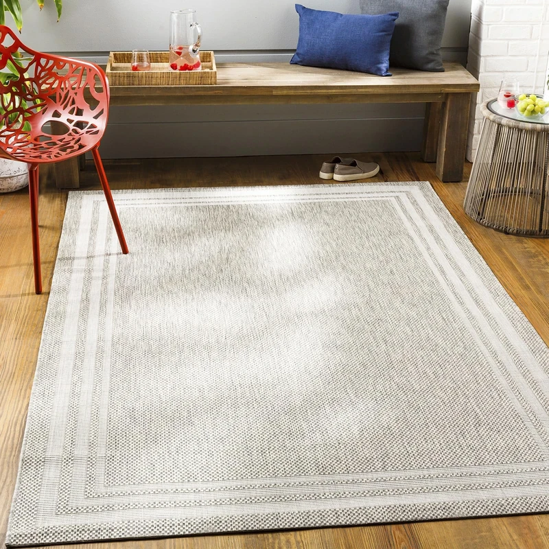 Livabliss Geometric Outdoor Rug - Indoor Outdoor Rug Large, Colos 160x230 cm - Patio Rugs, Decking, Outdoor Carpet - Boho Colourful Garden Rugs, Patterned, UV Weather, Stain Durable, Grey, Beige,Taupe