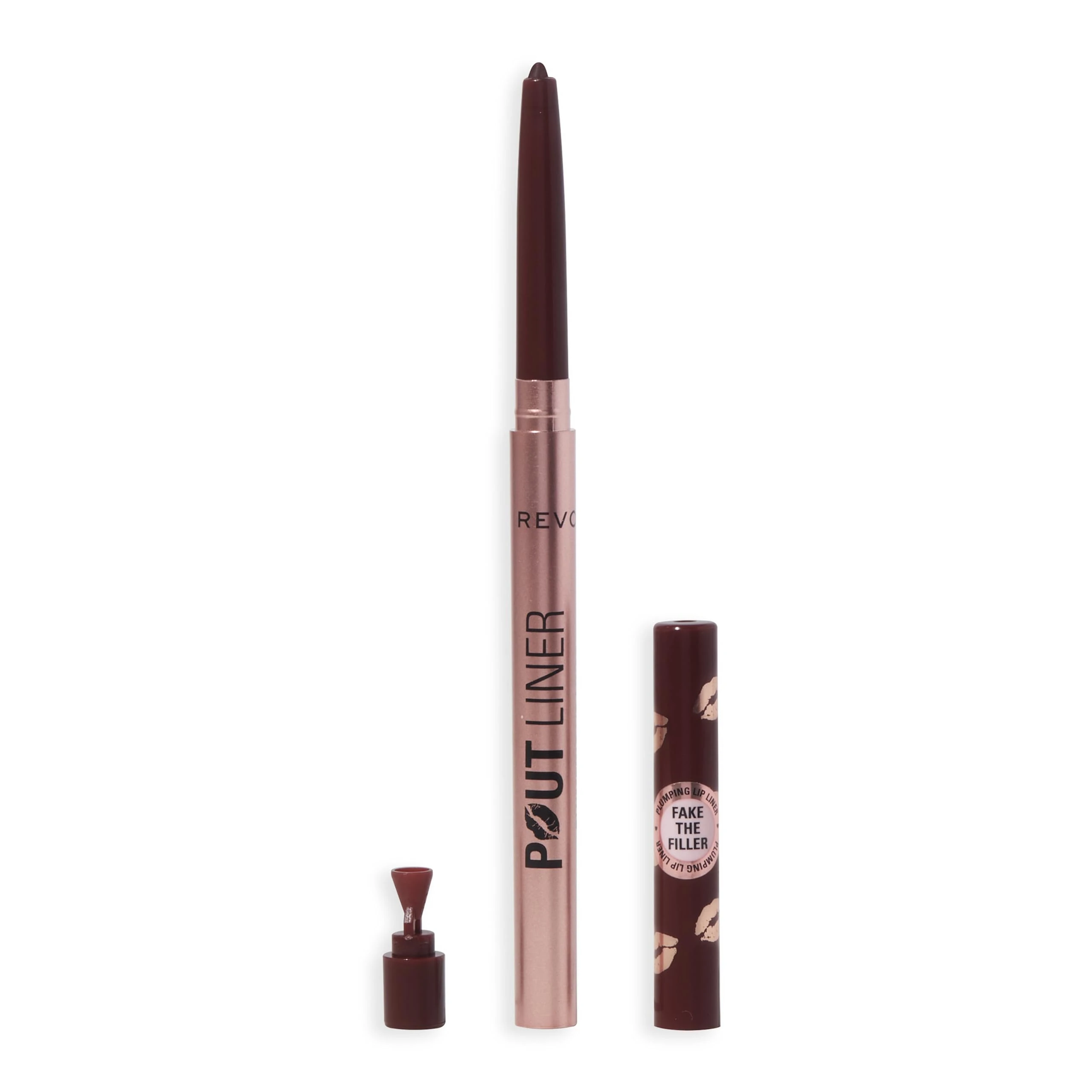Revolution Beauty, Pout Bomb Plumping Lip Liner, Long Lasting Lip Shaper with Hyaluronic Acid & Vitamin E, Vegan & Cruelty-Free, Dark Mauve