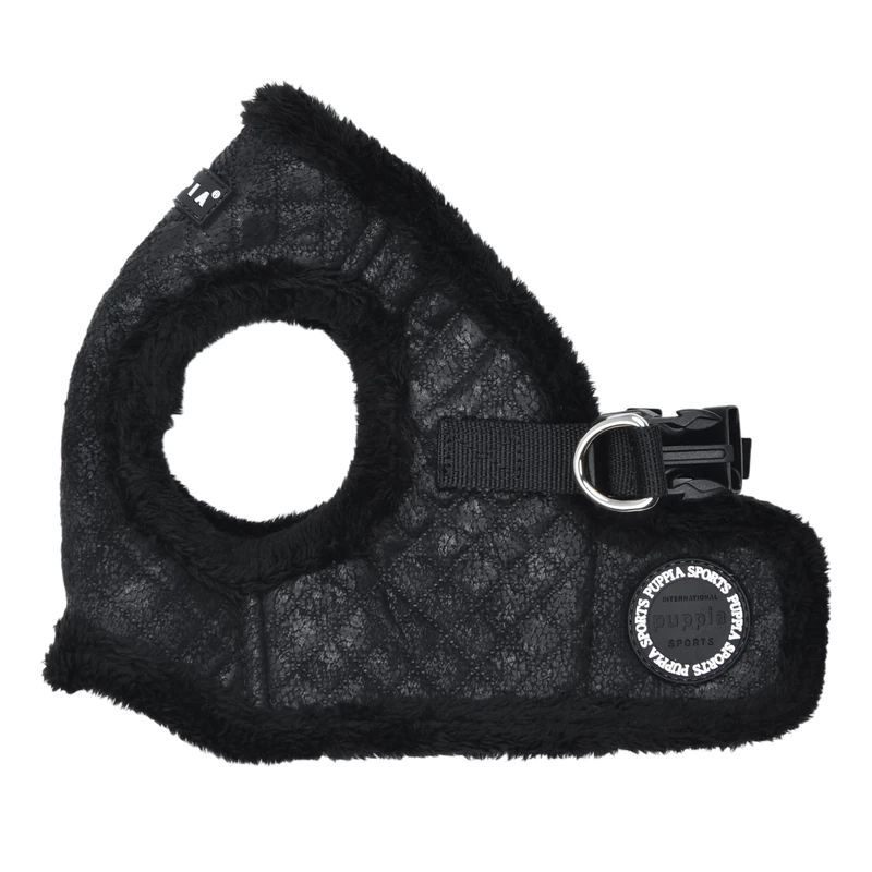 Puppia Douglas Vest Dog Harness Step-in Warm Winter Diamond Pattern for Small and Medium Dog, Black, X-Large