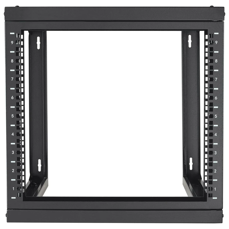 VEVOR 9U Wall Mount Rack, 150 lbs/68.04 kg Max Load Capacity, Open Frame Server Network Rack with Cage Nuts Screws, Carbon Steel 20.9 x 17.7 x 20.5" for 19"/482.6 mm AV & Server IT Equipment, Black