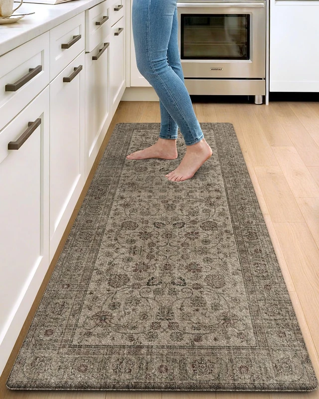 DEXI Kitchen Floor Mats Cushioned Anti Fatigue Runner Rug, 23x59 Mottled Brown