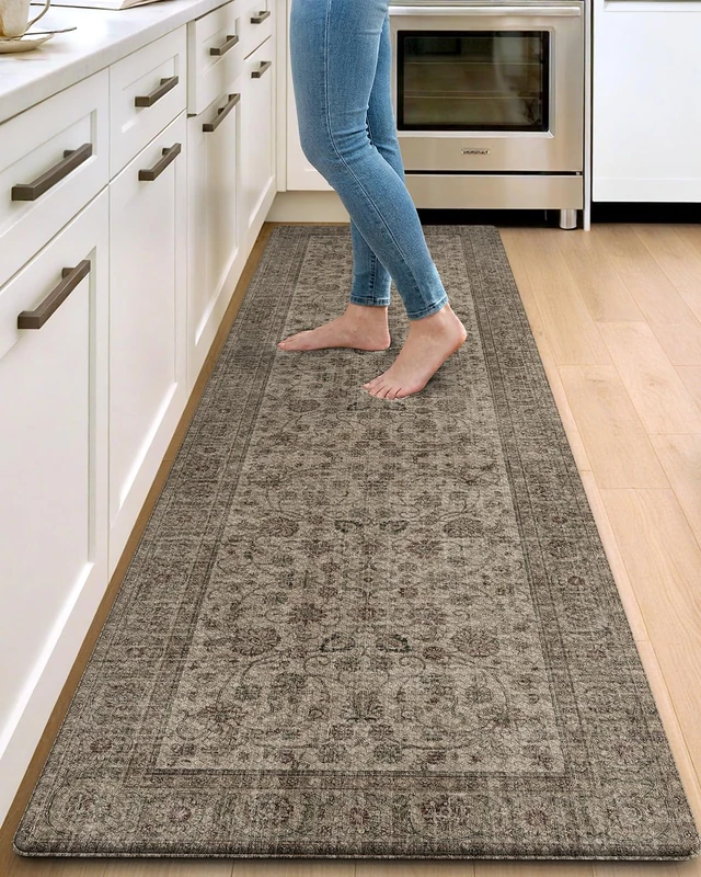 DEXI Kitchen Floor Mats Cushioned Anti Fatigue Runner Rug, 23x86 Mottled Brown