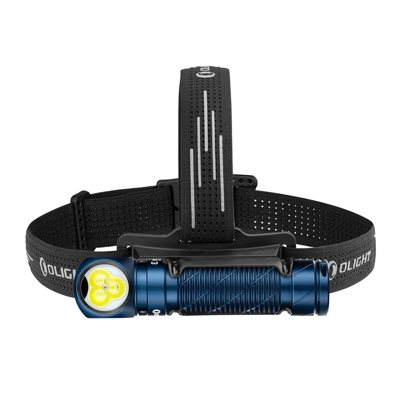 OLIGHT Perun 3 Headlamp 3000 Lumens LED Head Torch, Rechargeable Headlight with Red Light Option, Ideal for Camping, Working, Repairs and Outdoors (Midnight Blue)