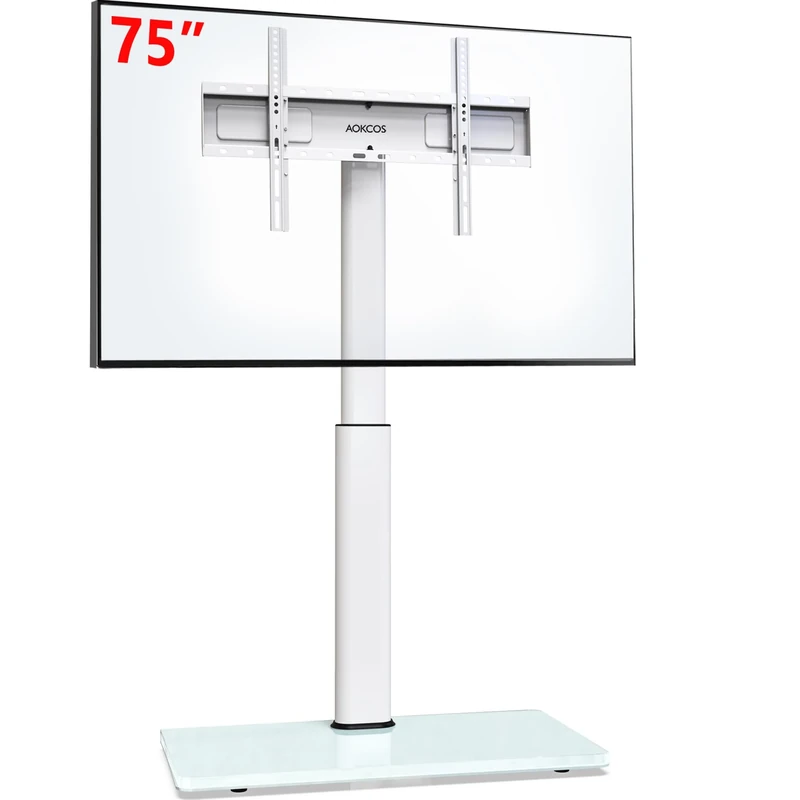 AOKCOS TV Floor Stand Tall for 43 to 75 inch TVs,Tilt Height Adjustable 1554mm Swivel TV Stand, Max VESA 600x400mm,up to 50kg