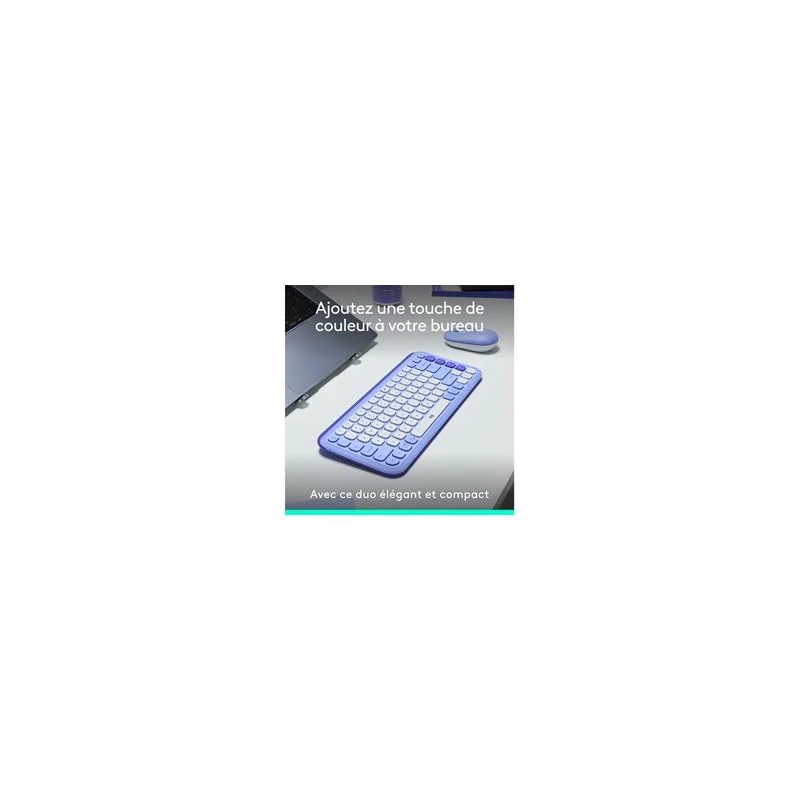 Logitech POP ICON COMBO, Bluetooth keyboard and mouse combo, comfortable typing, programmable keys and buttons, quiet clicks, Easy-Switch up to 3 devices