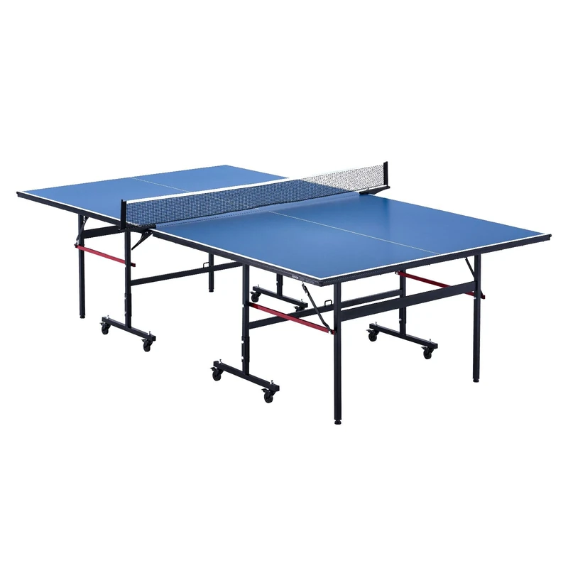 VEVOR Ping Pong Table, Professional Table Tennis Game, Indoor MDF Portable Table Tennis Table, Foldable Ping Pong Table with Quick Clamp Net and Lockable Wheels, 10 Minute Easy Assembly, 12mm Tabletop