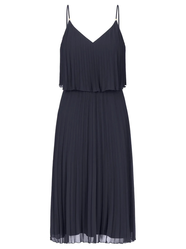 APART Fashion Women's Apart Kurzes Plisseekleid in 2in1 Optik Dress, Midnight Blue, 16