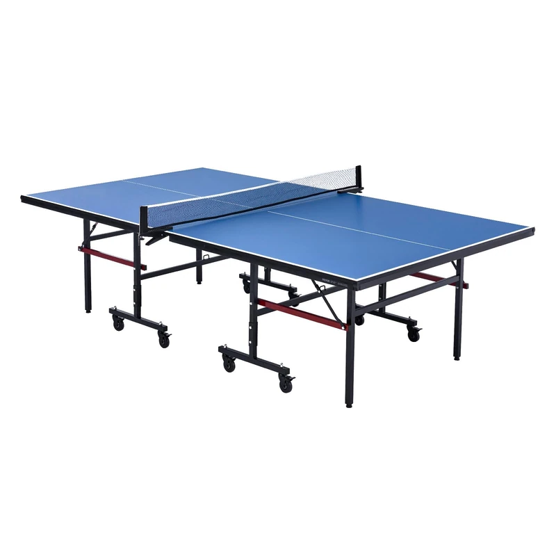 VEVOR Ping Pong Table, Professional Table Tennis Game, Indoor MDF Portable Table Tennis Table, Foldable Ping Pong Table with Quick Clamp Net and Lockable Wheels, 10 Minute Easy Assembly, 18mm Tabletop
