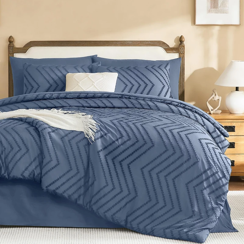 Litanika Queen Comforter Set with Sheets, 7 Pieces Boho Bed in a Bag