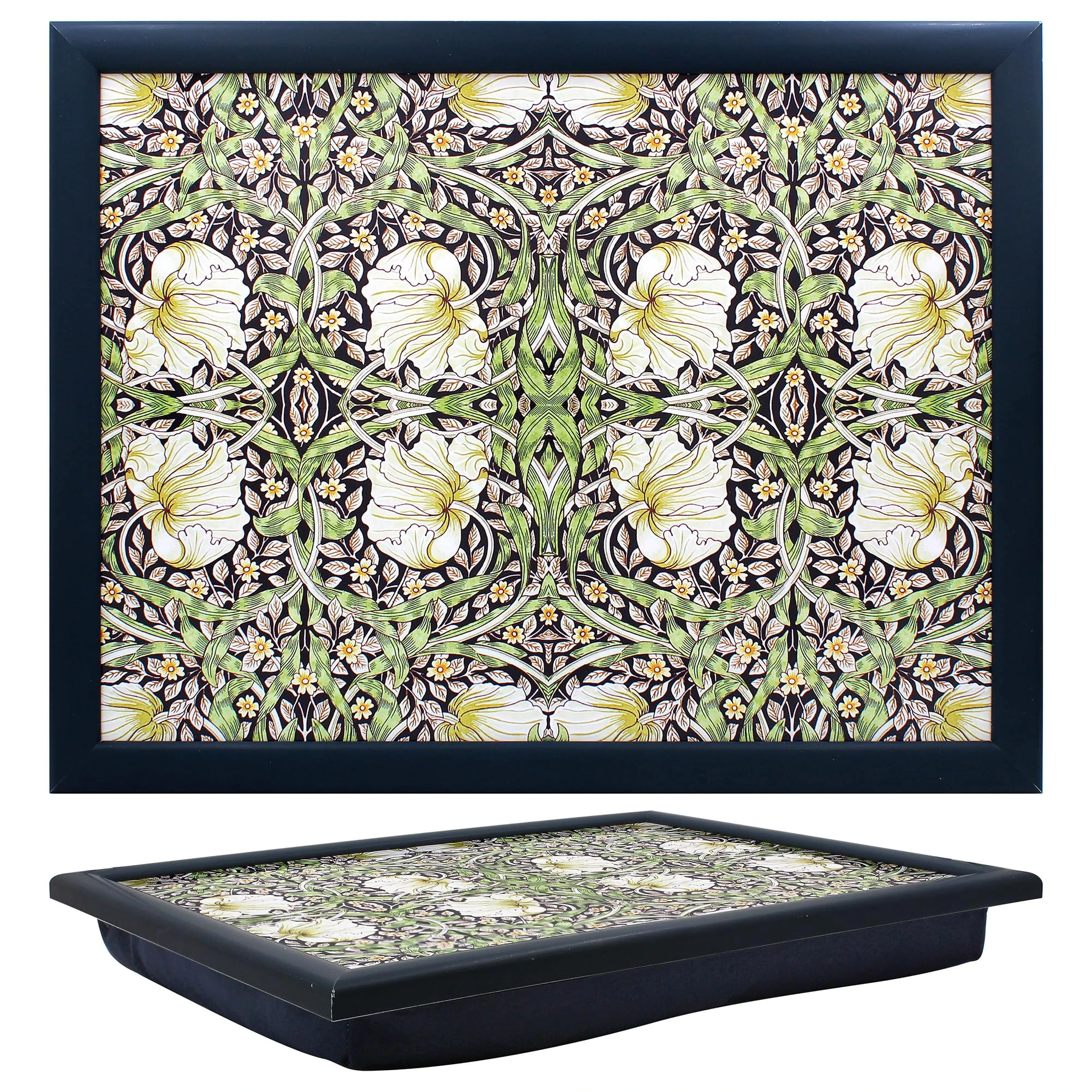 The Leonardo Collection William Morris Pimpernel Laptray With Bean Bag for Serving Dishes | Lovely Lap Trays for Eating on Lap for Dinner or Breatfast | Newly Designed Food Trays for Lap