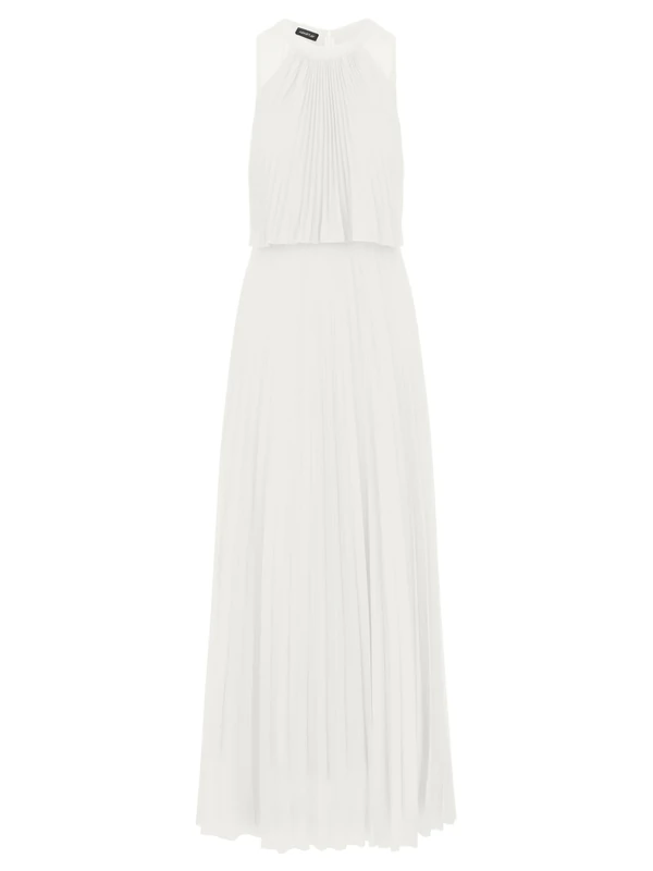 APART Fashion Women's Apart Abendkleid mit Lose Fallendem Sonnenplissee Dress, Cream, 14