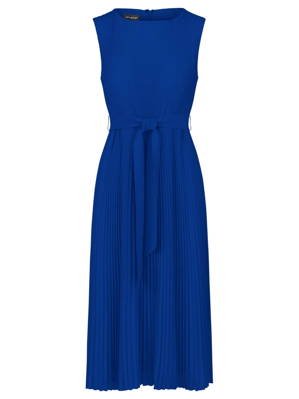 APART Fashion Women's Midi-plisseekleid Dress, Royal Blue, 18