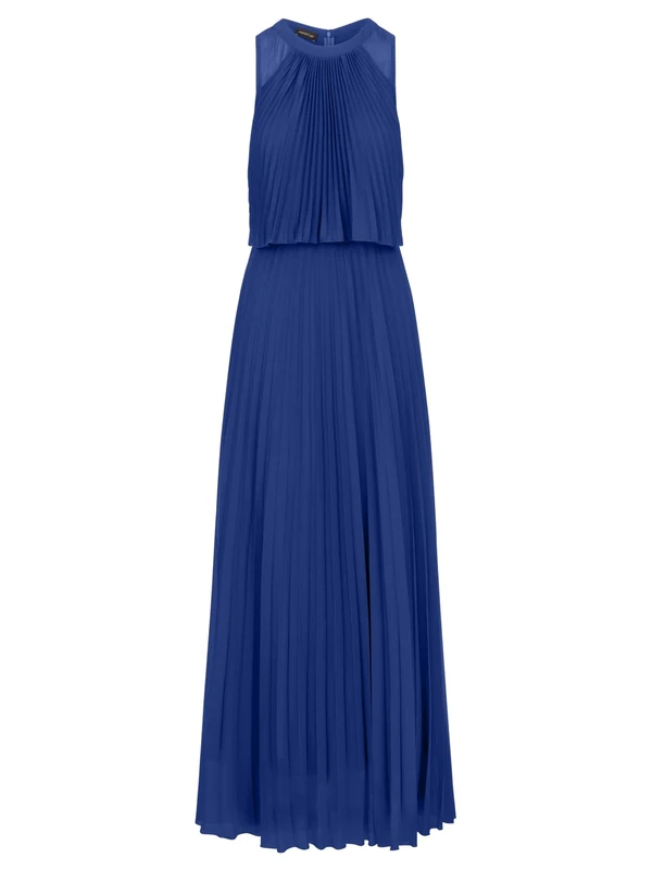 APART Fashion Women's Langes Plisseekleid Dress, Blue Royal, 14