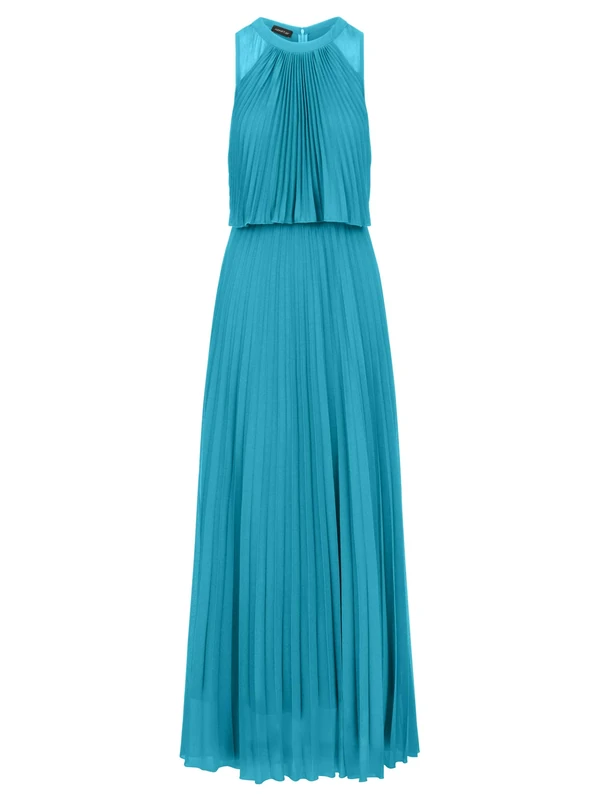 APART Fashion Women's Apart Abendkleid mit Lose Fallendem Sonnenplissee Dress, Turquoise, 16