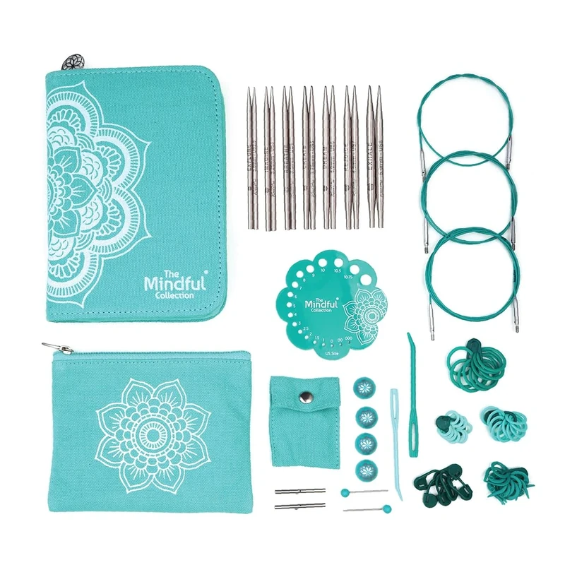 KnitPro The Mindful Collection Hope Interchangeable Needles Set 5" (13cm) | 7 Sizes (3mm to 5mm) with Accessories