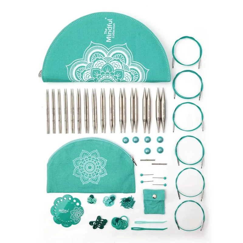 KnitPro The Mindful Collection Affection Interchangeable Needles Set 5" (13cm) | 14 Sizes (3mm to 12mm) with Accessories