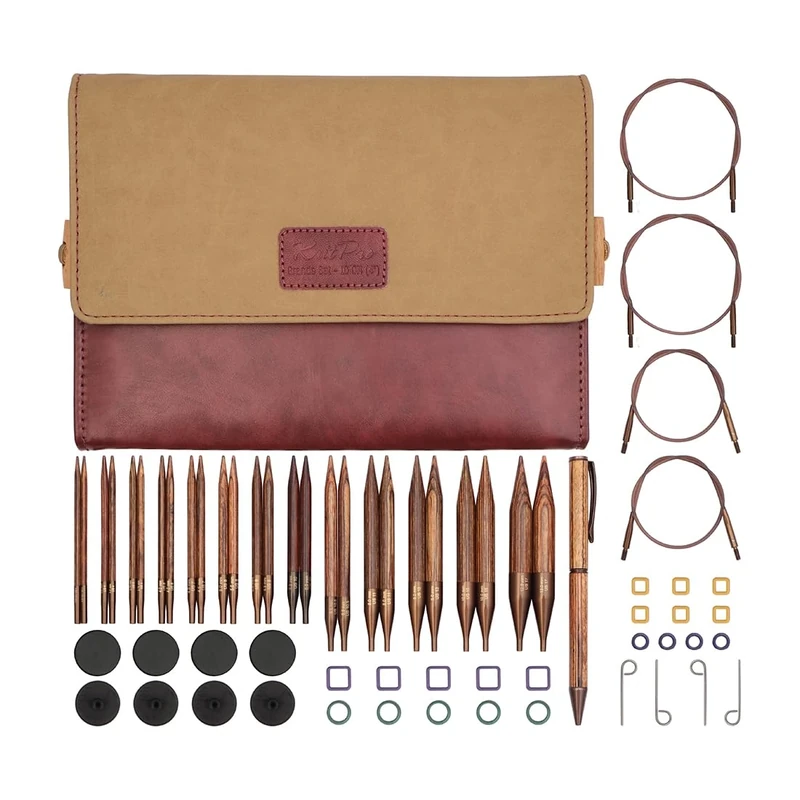 KnitPro Ginger Grande Interchangeable Needle Set 4" (10cm) | 13 Sizes (3.25mm to 12mm)