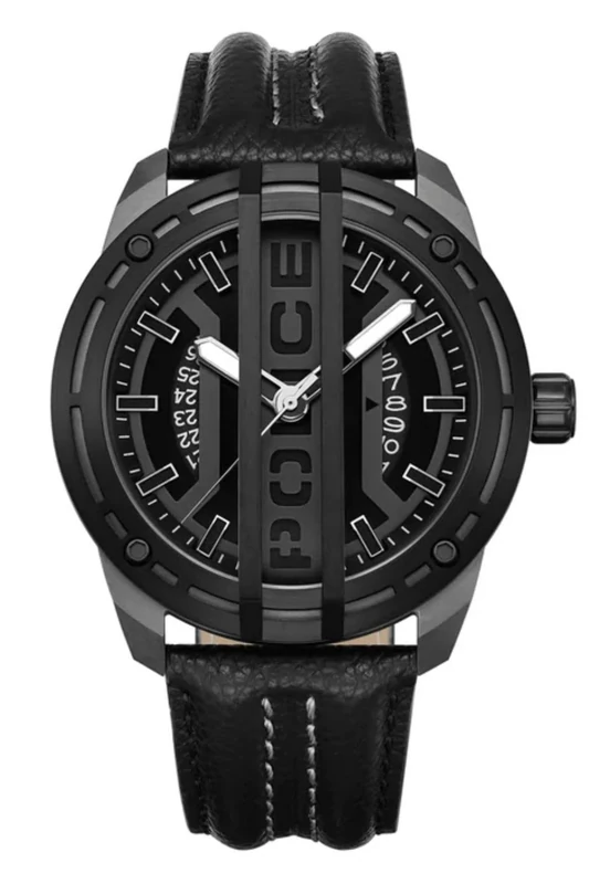 Police Watches Fast Lane Mens Analogue Quartz Watch with Leather Bracelet PEWGB0039840