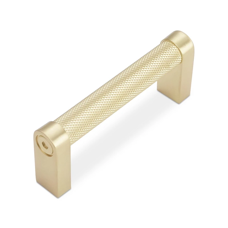 BUKOBYHE 10 Pack 3 Inch Brushed Gold Kitchen Cabinet Handles Knurled Cabinet Pulls Gold Drawer Pulls Cabinet Hardware