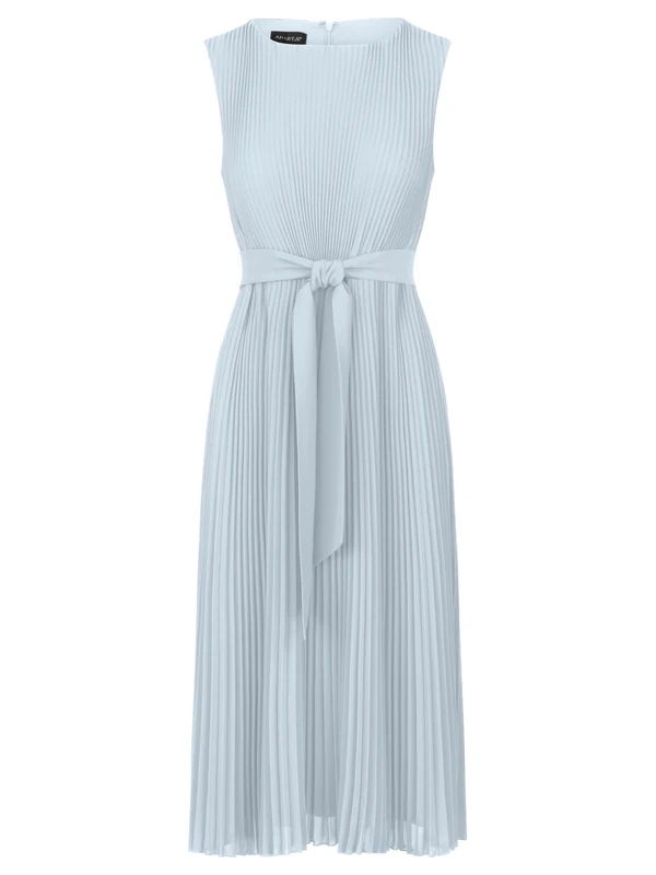 APART Fashion Women's Midi-plisseekleid Dress, lightblue, 8
