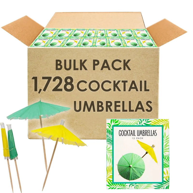 Talking Tables 1728x Cocktail Picks, Mini Paper Umbrella, Cupcakes, Summer Drinks, Wood