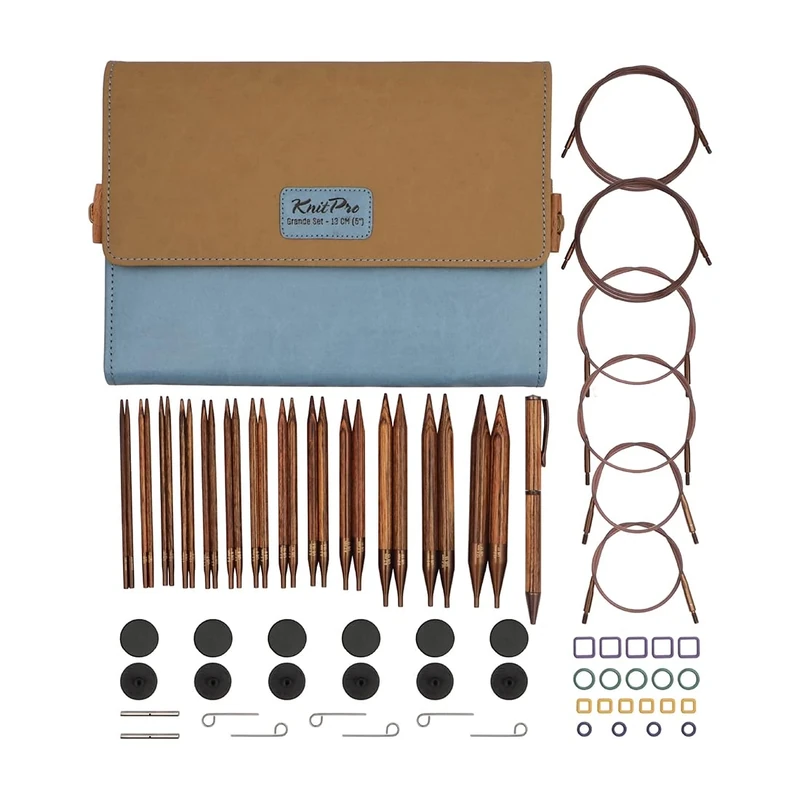 KnitPro Ginger Grande Interchangeable Needle Set 5" (13cm) | 13 Sizes (3.25mm to 12mm)