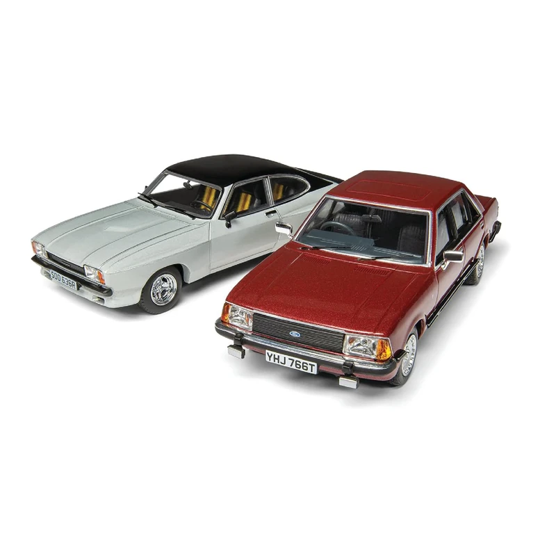 Corgi Diecast Model Cars - CC91991 Ford Capri Mk2 X-Pack, Ford Granada Mk2 2.8i Ghia, Men & Women Souvenir Gifts from UK - Small Die Cast Toy Car Models for Boys, Gift for Motor Enthusiasts