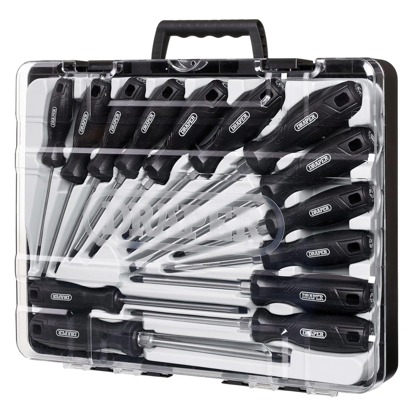 Draper 14pc Hard Grip Screwdriver Set with Draper TX-Star - 13588 - Magnetic Tips, CRV Blades