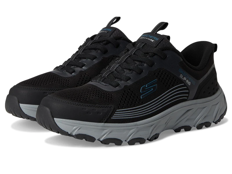 Skechers Men's Hillcrest 2.0 Slip-On Sneakers, Black Synthetic/Textile/Trim, 9.5 UK