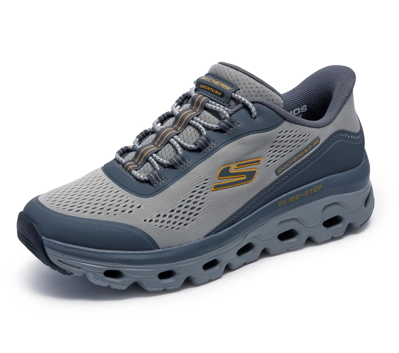Skechers Men's Glide-Step Sole Hands Free Slip-in Sneaker, Grey, 7.5 UK