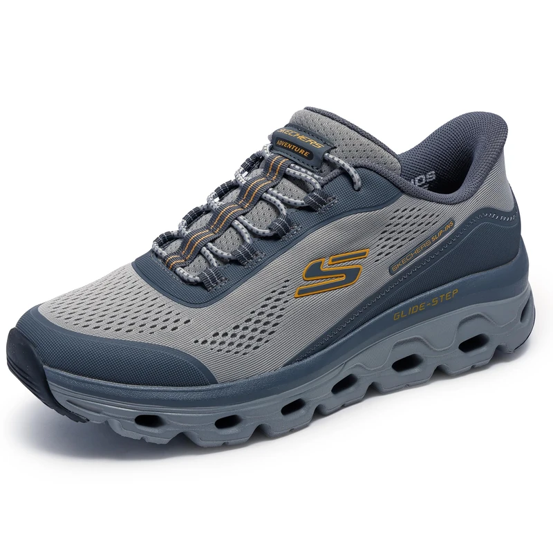 Skechers Men's Glide-Step Sole Hands Free Slip-in Sneaker, Gray, 9.5 UK