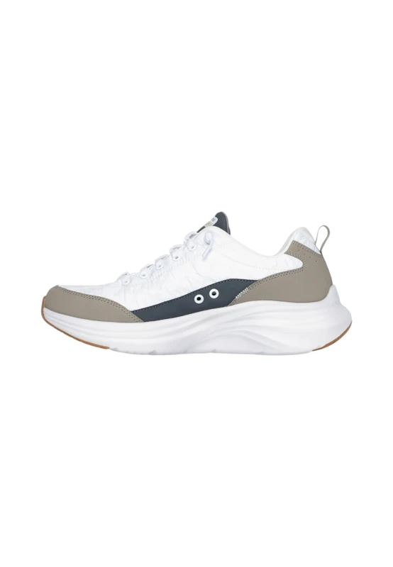 Skechers Men's Contour Foam Cozy Fit Casual Shoes, White Mesh/Duraleather/Taupe Trim, 6.5 UK - Image 1