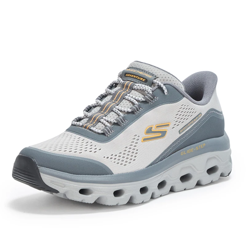 Skechers Men's Glide-Step Sole Hands Free Slip-in Sneaker, Gray, 6.5 UK