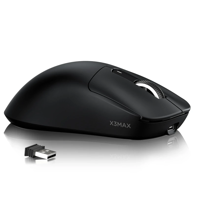 ATTACK SHARK X3MAX 49g SUPERLIGHT Mouse, PixArt PAW3950 Gaming Sensor, BT/2.4G Wireless/Wired Gaming Mouse, 6 Adjustable DPI up to 42000, 200 Hrs Battery, Office Mice for Win11/Xbox/PS/Mac (Black)