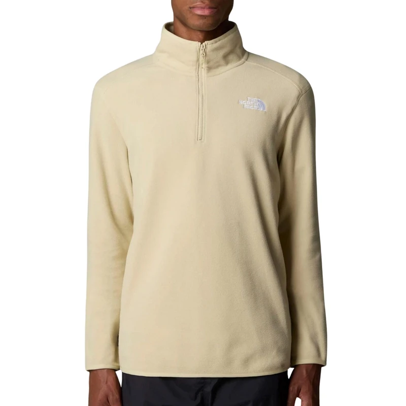 The North Face Men's 100 Glacier 1/4 Zip Sweatshirt, Zion Orange/Concrete Grey, M
