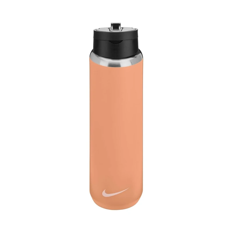 Nike SS Recharge Straw Bottle 24oz 709 ml Stainless Steel Water Bottle Sports Bottle Training Fitness with Straw, Apricot Agate/Black/Sail - Image 1