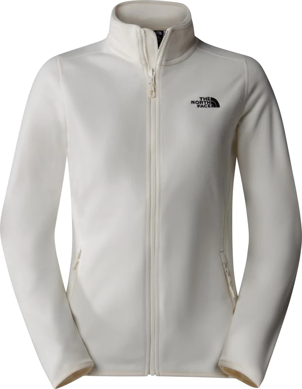 The North Face Women's 100 Glacier Fz Fleece Jacket, White Dune/Npf, XL