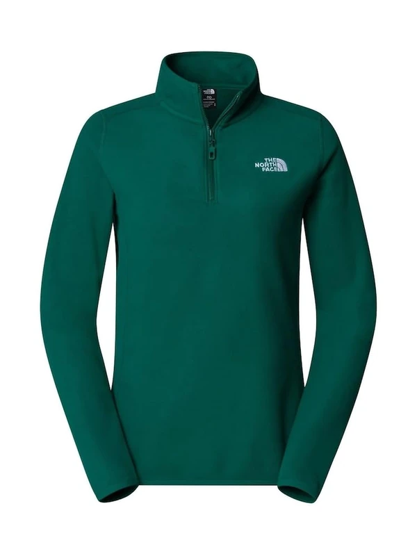 The North Face Women's 100 Glacier 1/4 Zip Sweatshirt, Evergreen, XL
