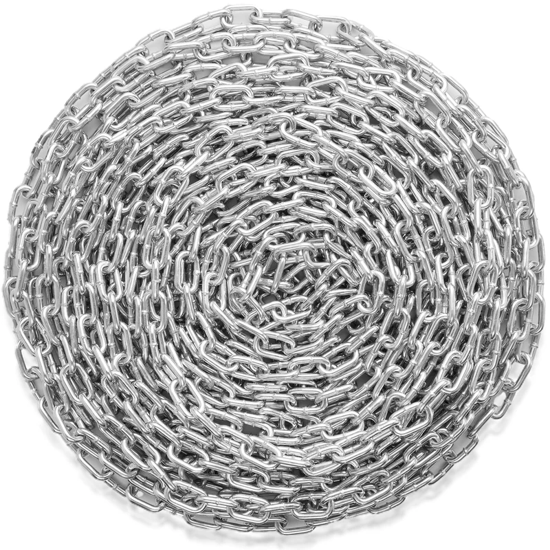 VEVOR Proof Coil Chain, 5/16" x 92', 1667 lbs Safe Working Load, Zinc Plated Proof Tested Coil Chain with Two Quick Links, Galvanized Carbon Steel Link Chain for Towing, Hanging, Camping, Pet Towing